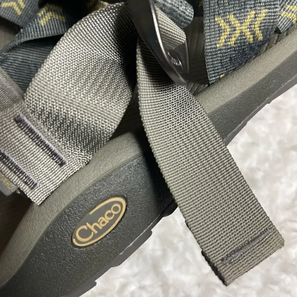 Men Chaco gray and khaki ZCloud straps sandals size 12